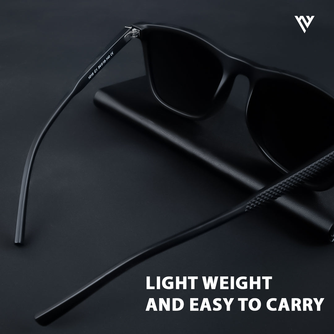 Matt Black Polarized Wayfarer Sunglasses - PMG3967