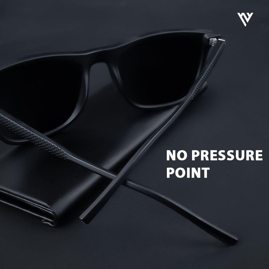 Matt Black Polarized Wayfarer Sunglasses - PMG3967