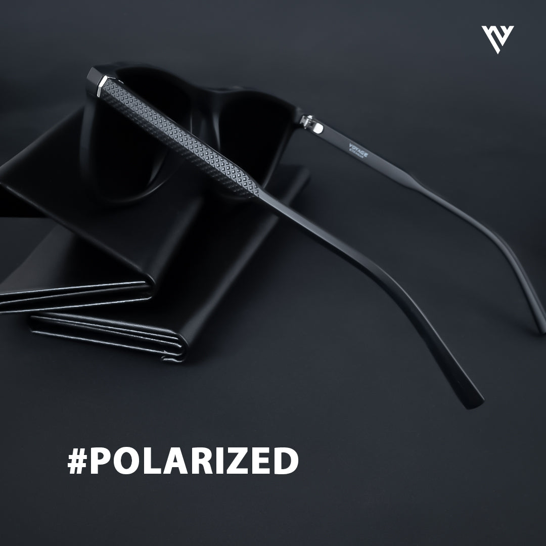 Matt Black Polarized Wayfarer Sunglasses - PMG3967