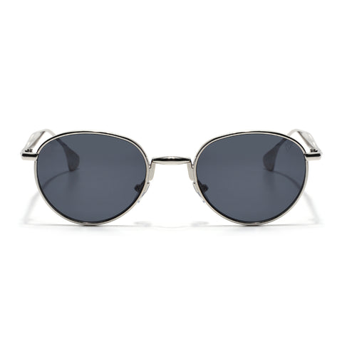 Sphere | Silver Round Sunglasses | Black Lens - MG7610