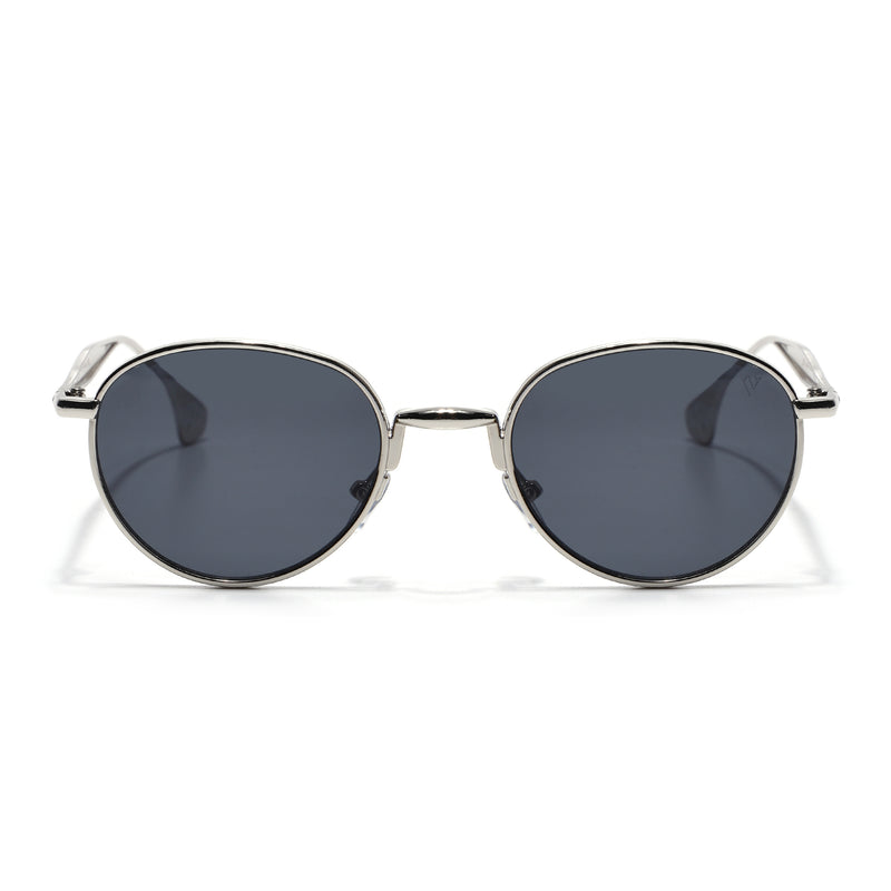 Sphere | Silver Round Sunglasses | Black Lens - MG7610