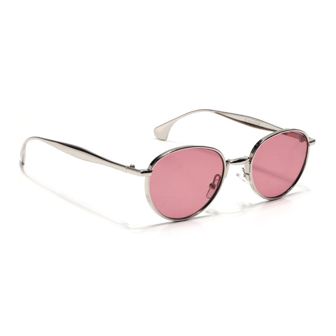 Sphere | Silver Round Sunglasses | Wine Lens - MG7611