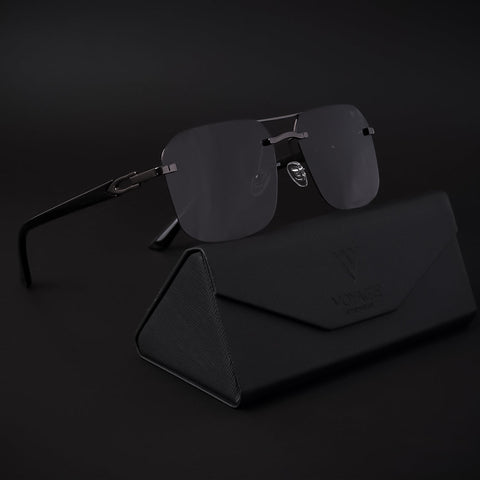 Odyssey | Black & Grey Polarized Wayfarer Sunglasses - PMG4142