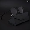 Black Polarized Geometric Sunglasses - PMG4146