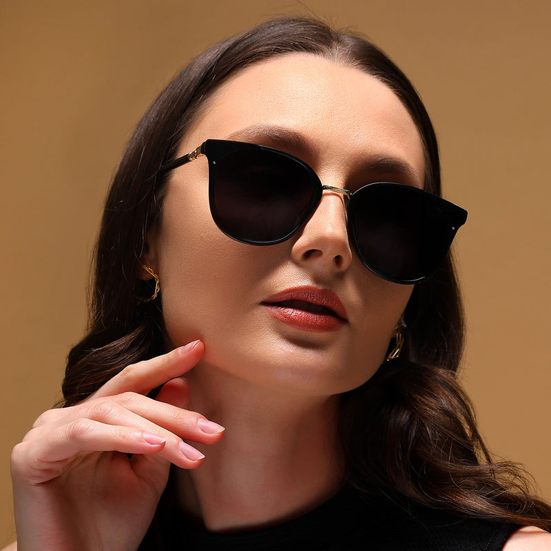 Vixen | Cateye Sunglasses (Black Lens | Black Frame - MG3175)