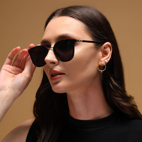 Vixen | Cateye Sunglasses (Black Lens | Black Frame - MG3175)