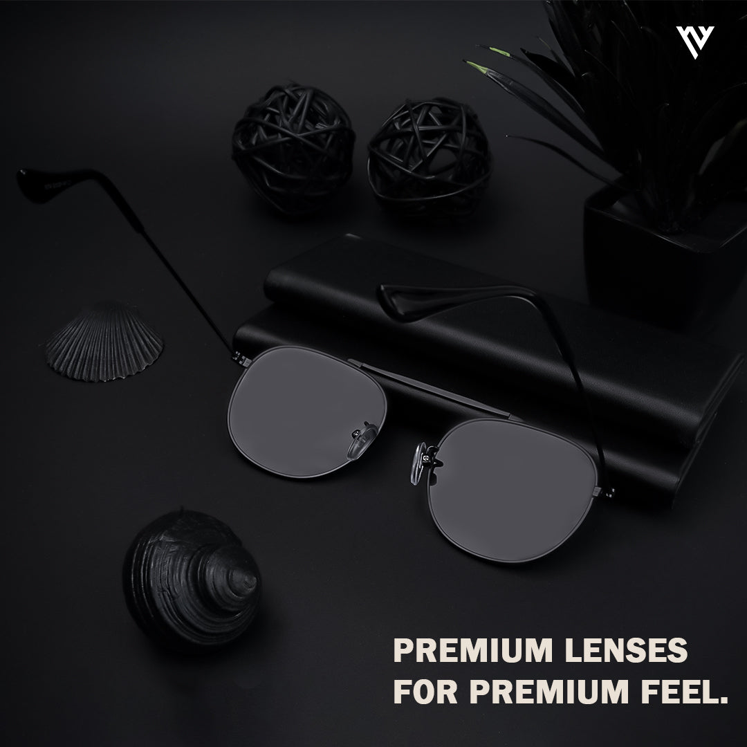 Black Polarized Round Sunglasses - PMG4138