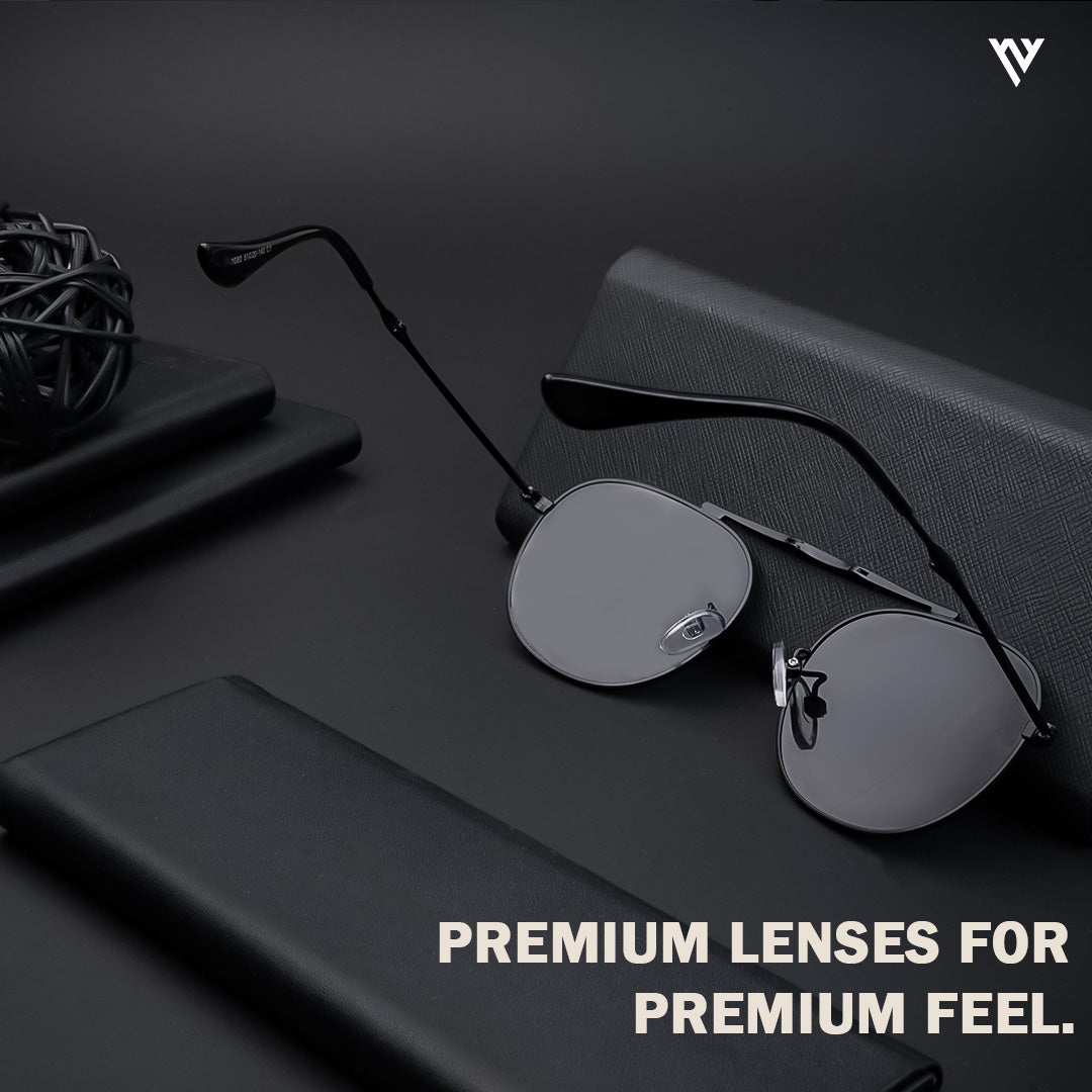 Nobel | Black Polarized Round Sunglasses - PMG4145