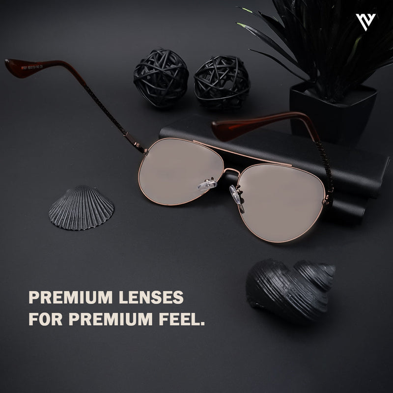 Aviator Brown Polarized Sunglasses - PMG4137