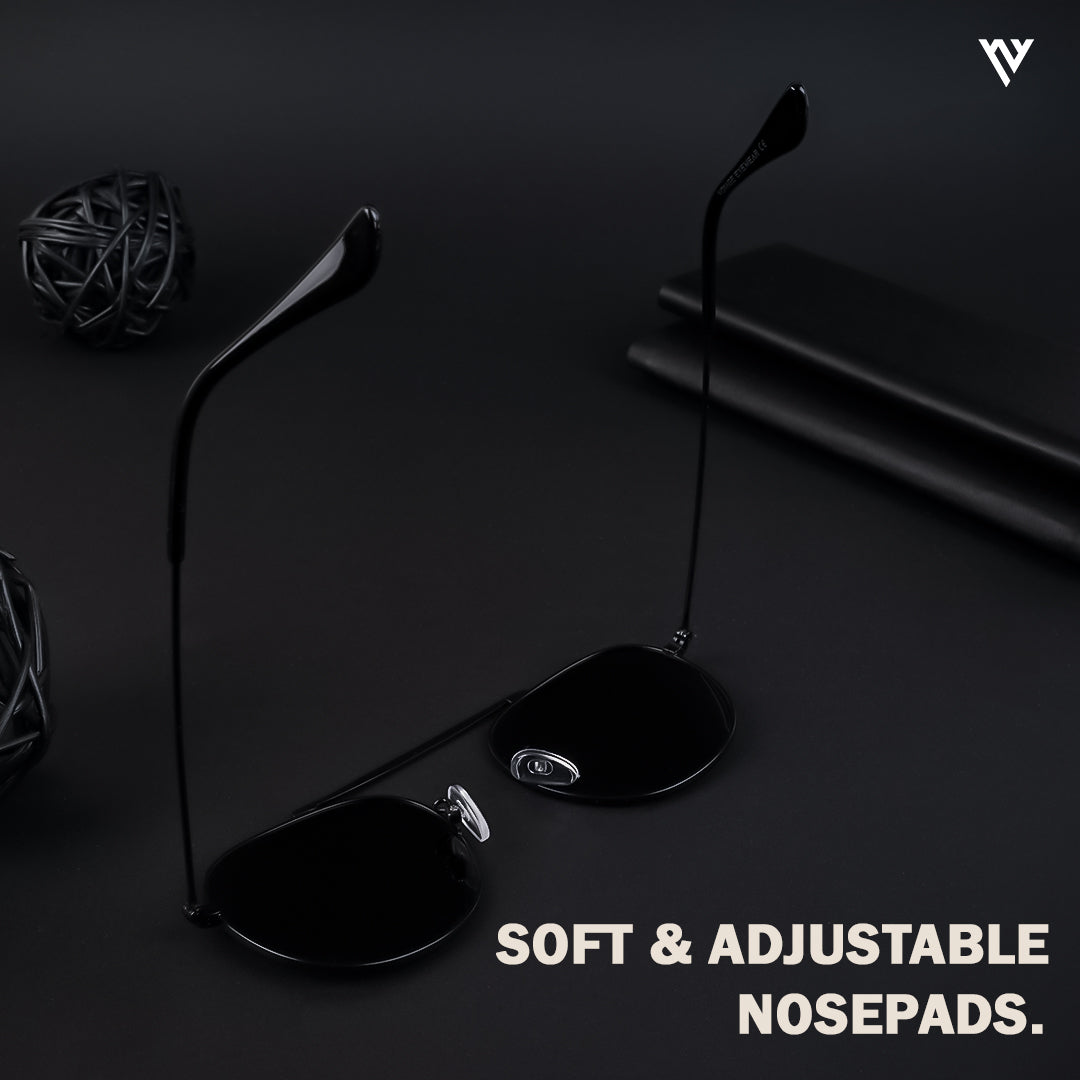 Black Polarized Round Sunglasses - PMG4138