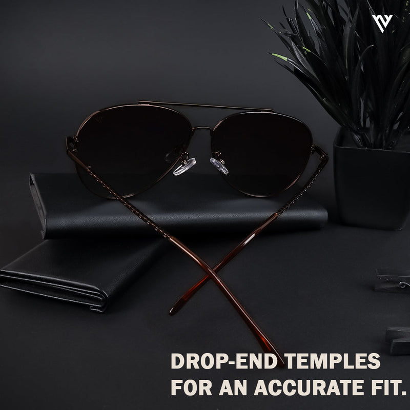 Aviator Brown Polarized Sunglasses - PMG4137