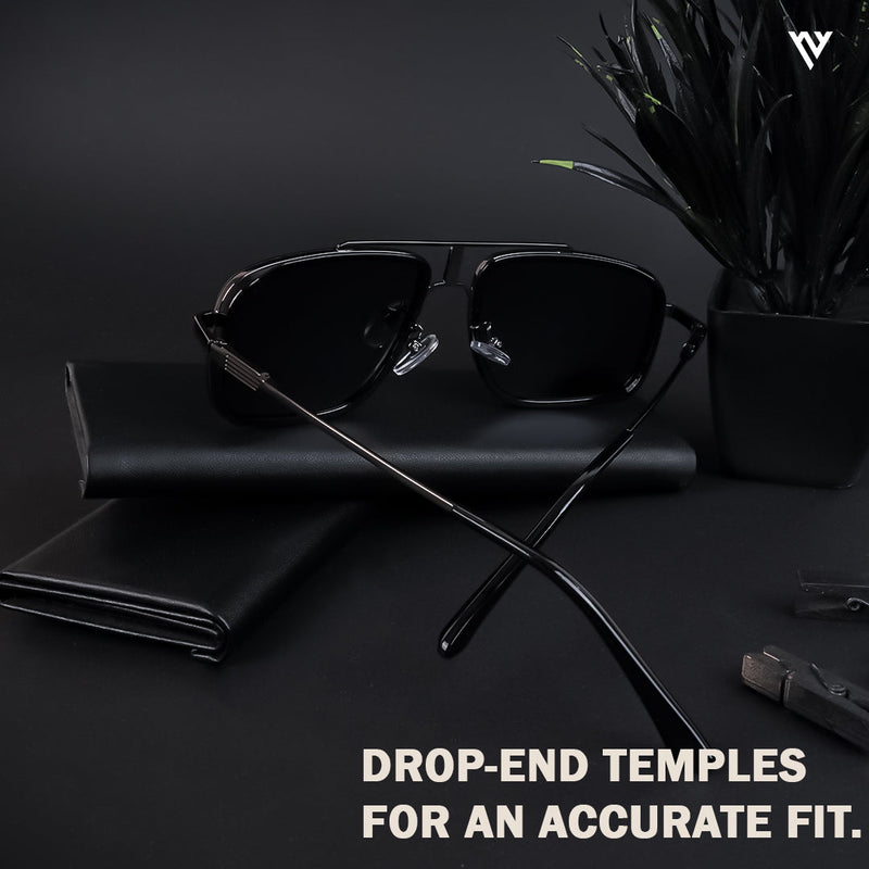 Black Polarized Wayfarer Sunglasses - PMG4141