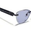 Rimless Photochromic Sunglasses for Men & Women (Light Black Lens | Grey Frame - MG7808)