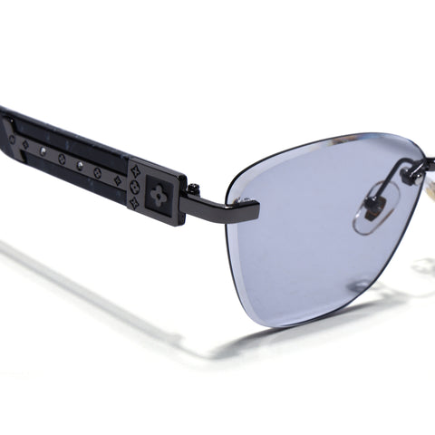 Rimless Photochromic Sunglasses for Men & Women (Light Black Lens | Grey Frame - MG7808)