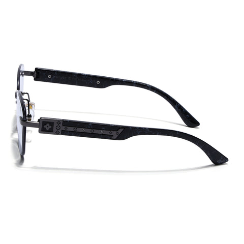 Rimless Photochromic Sunglasses for Men & Women (Light Black Lens | Grey Frame - MG7808)