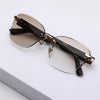 Rimless Photochromic Sunglasses for Men & Women (Yellow & Clear Lens | Golden Frame - MG7805)