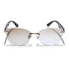 Rimless Photochromic Sunglasses for Men & Women (Yellow & Clear Lens | Golden Frame - MG7805)