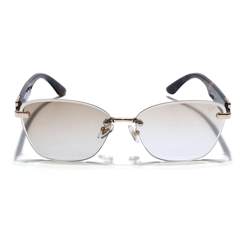 Rimless Photochromic Sunglasses for Men & Women (Yellow & Clear Lens | Golden Frame - MG7805)