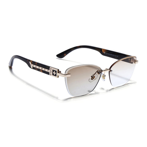 Rimless Photochromic Sunglasses for Men & Women (Yellow & Clear Lens | Golden Frame - MG7805)