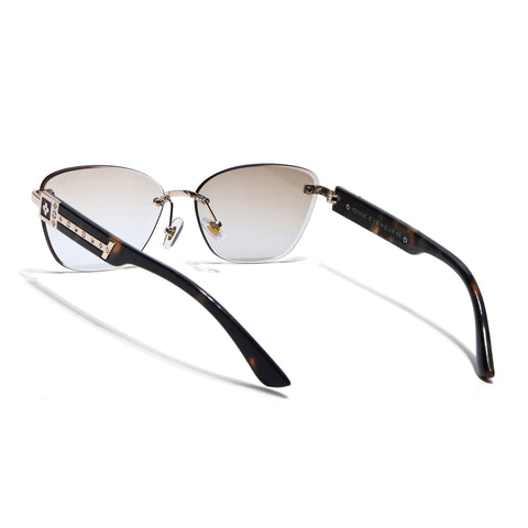 Rimless Photochromic Sunglasses for Men & Women (Yellow & Clear Lens | Golden Frame - MG7805)