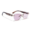 Rimless Photochromic Sunglasses for Men & Women (Pink Lens | Golden Frame - MG7806)