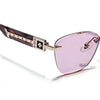 Rimless Photochromic Sunglasses for Men & Women (Pink Lens | Golden Frame - MG7806)