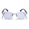 Rimless Photochromic Sunglasses for Men & Women (Light Black Lens | Golden Frame - MG7809)