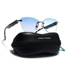 Rimless Photochromic Sunglasses for Men & Women (Blue & Clear Lens | Silver Frame - MG7807)