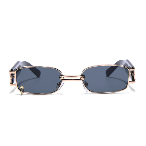 Punk | Golden Rectangle Sunglasses | Black Lens - MG5208