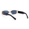 Punk | Golden Rectangle Sunglasses | Black Lens - MG5208