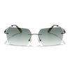 Evoke |  Olive & Clear Rimless Sunglasses | Black Frame - MG7254