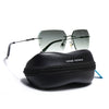 Evoke |  Olive & Clear Rimless Sunglasses | Black Frame - MG7254