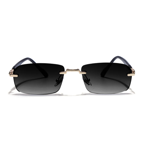Satan | Shadow Black & Clear Rimless Sunglasses | Golden Frame - MG9293