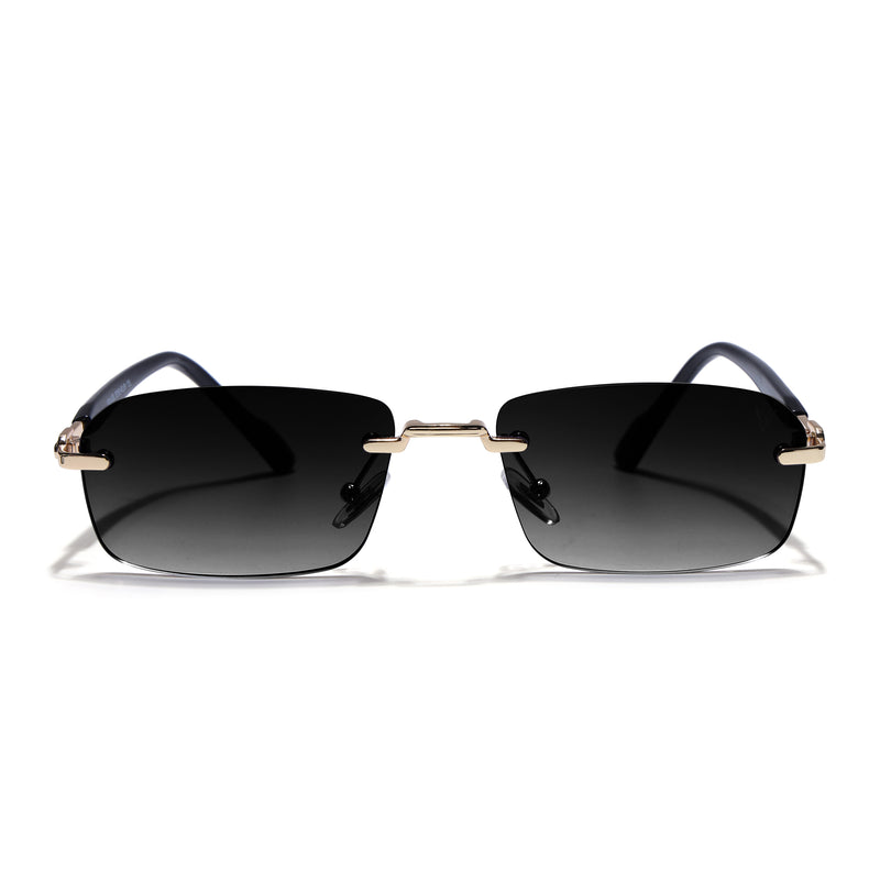 Satan | Shadow Black & Clear Rimless Sunglasses | Golden Frame - MG9293
