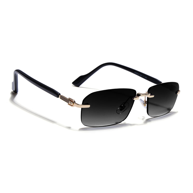 Satan | Shadow Black & Clear Rimless Sunglasses | Golden Frame - MG9293