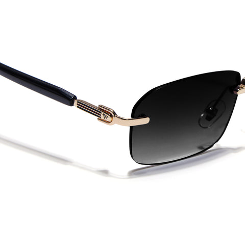 Satan | Shadow Black & Clear Rimless Sunglasses | Golden Frame - MG9293