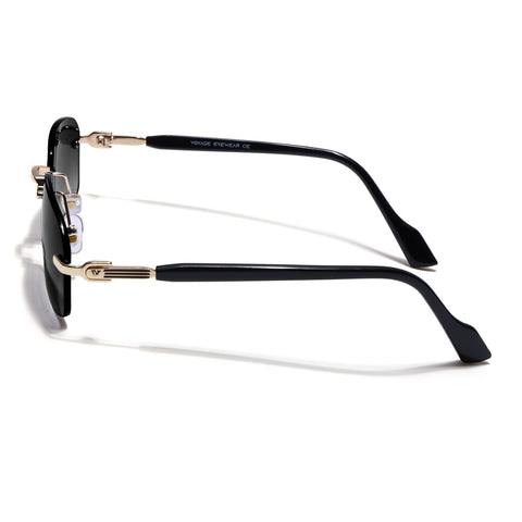 Satan | Shadow Black & Clear Rimless Sunglasses | Golden Frame - MG9293