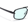 JetSet | Black Rectangle Sunglasses for Men & Women | Teal Lens - MG6839