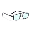 JetSet | Black Rectangle Sunglasses for Men & Women | Teal Lens - MG6839