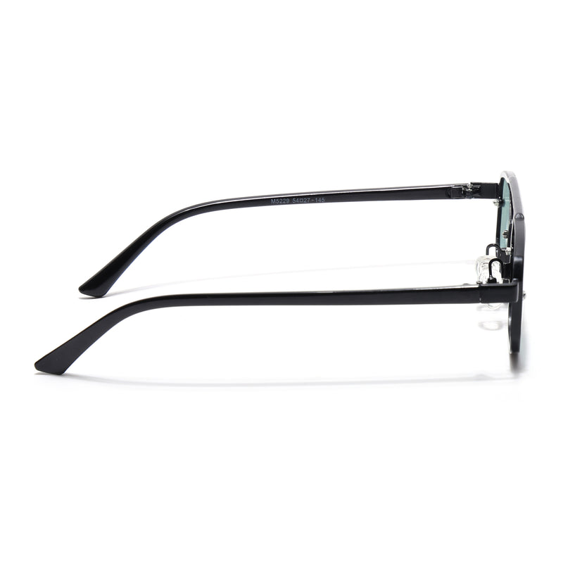 JetSet | Black Rectangle Sunglasses for Men & Women | Teal Lens - MG6839