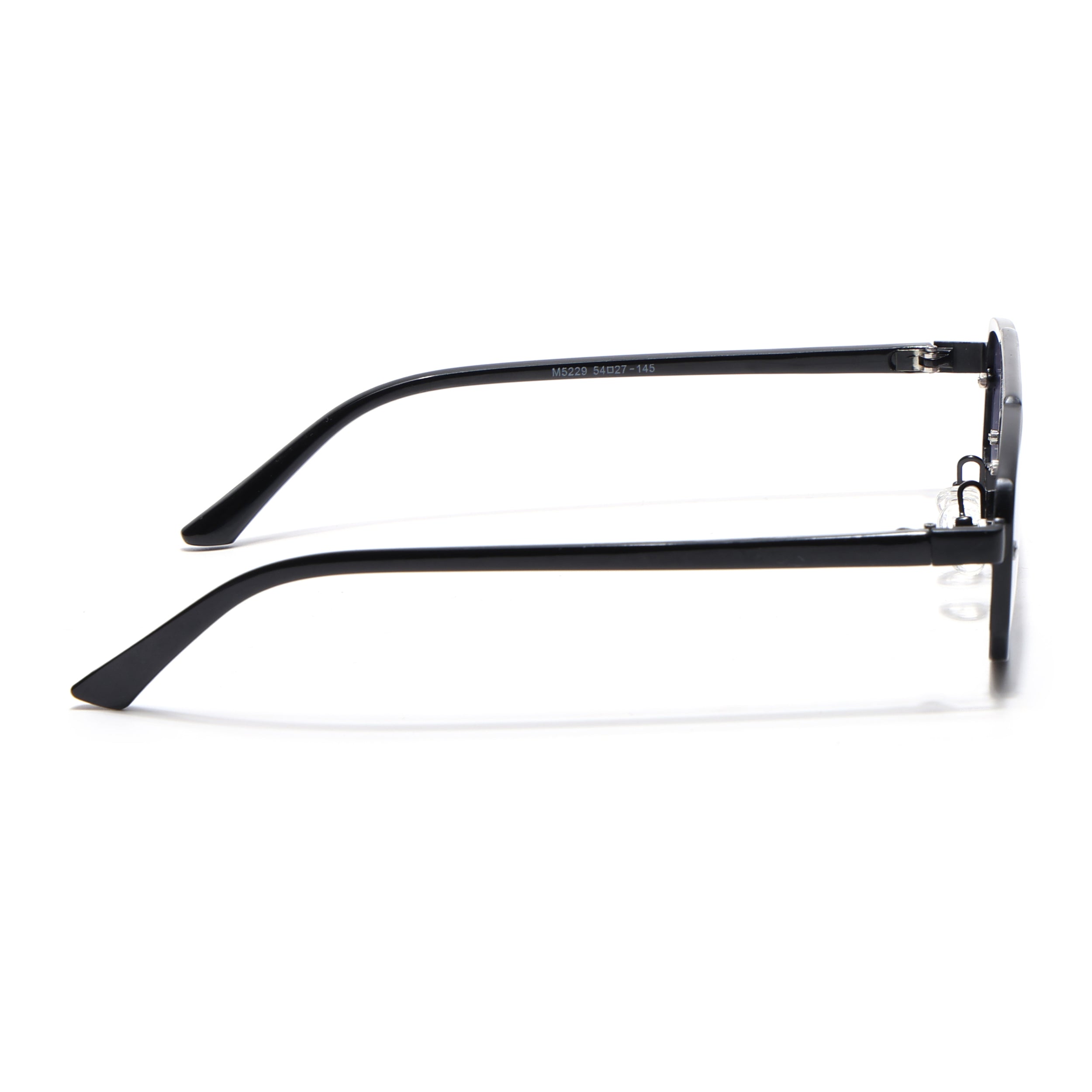 JetSet | Black Rectangle Sunglasses for Men & Women | Grey & Clear Lens - MG6838