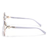 Voyage Select Over Size Polarized Sunglasses (Grey & Pink Lens | Golden & White Frame - SLPMG6608)