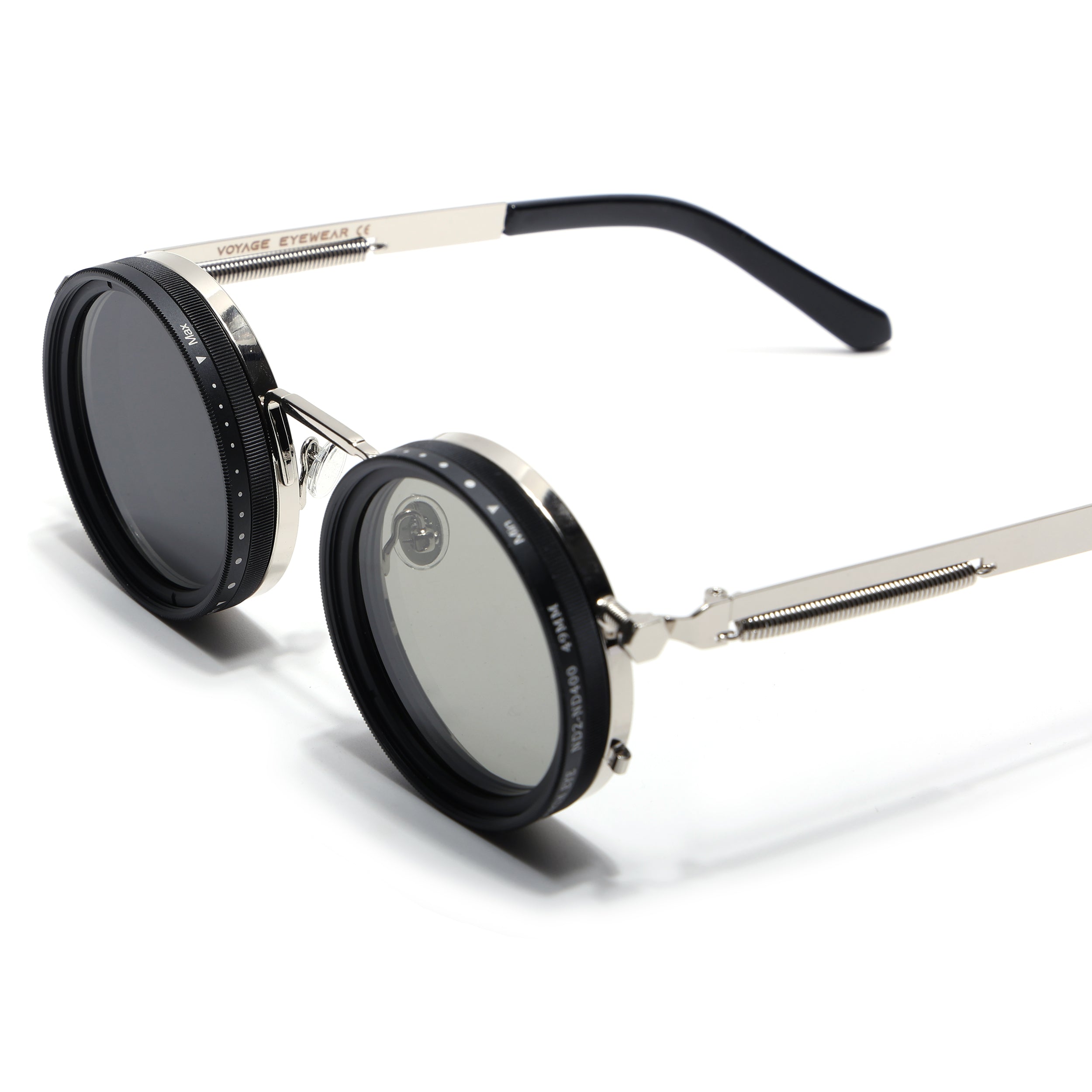 Transformer | Round Polarized Sunglasses | Silver Frame - PMG6842