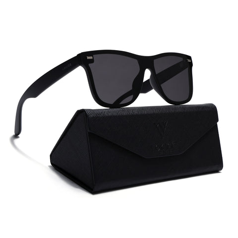 Mooze | Matte Black Polarized Wayfarer Sunglasses | PMG3977