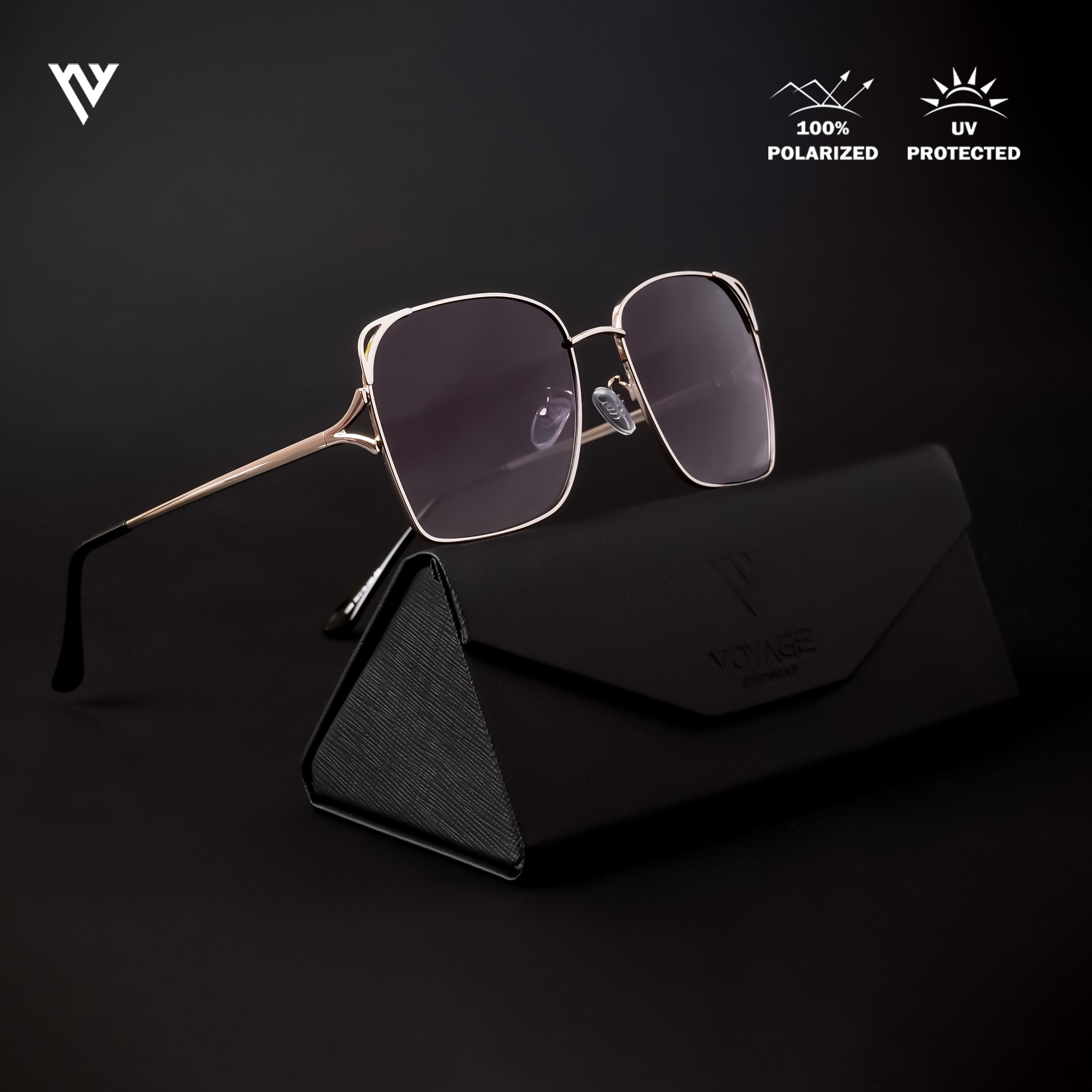 Voyage Exclusive Purple & Gradient Polarized Square Sunglasses for Women - PMG4212