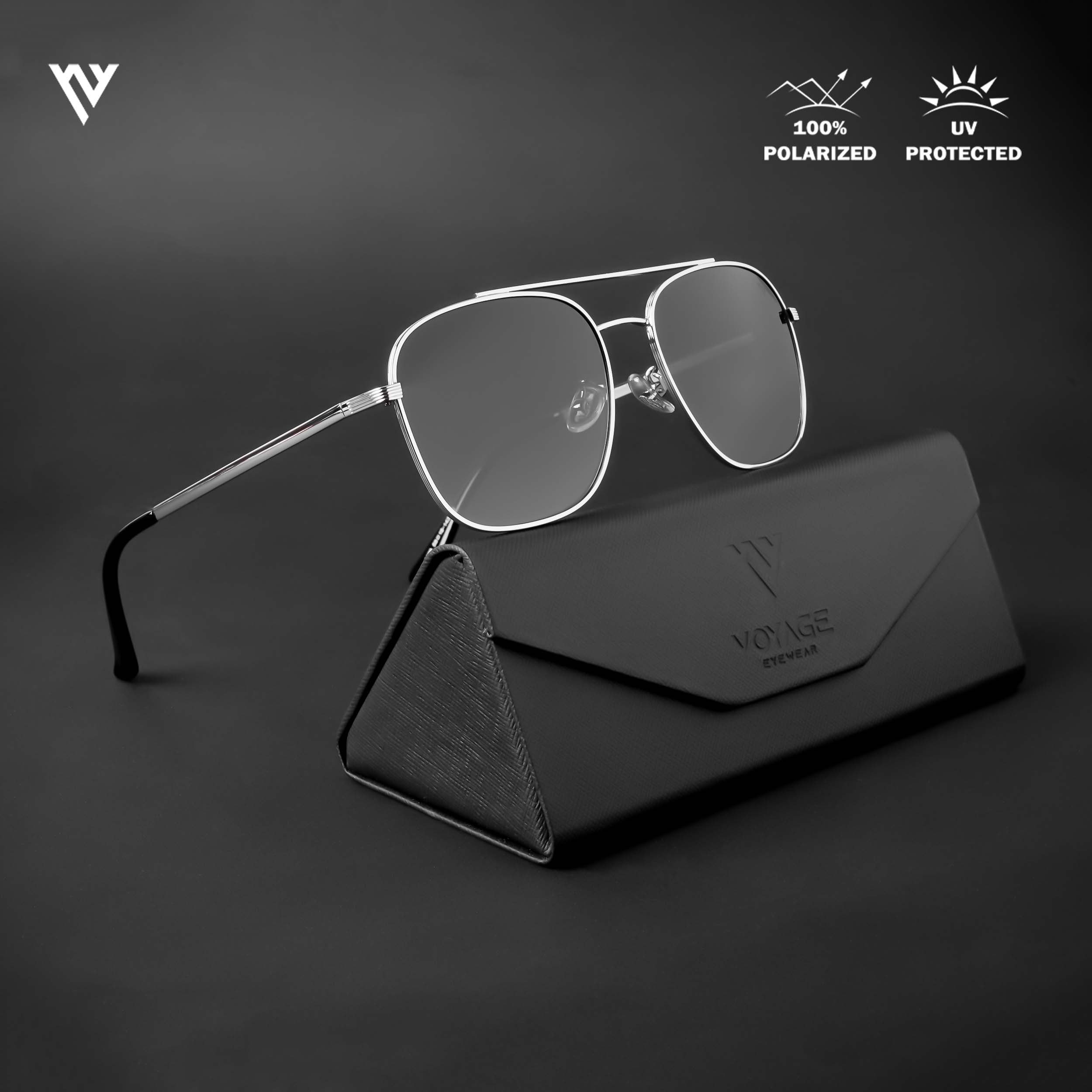Voyage Exclusive Grey Polarized Wayfarer Sunglasses for Men & Women - PMG4583