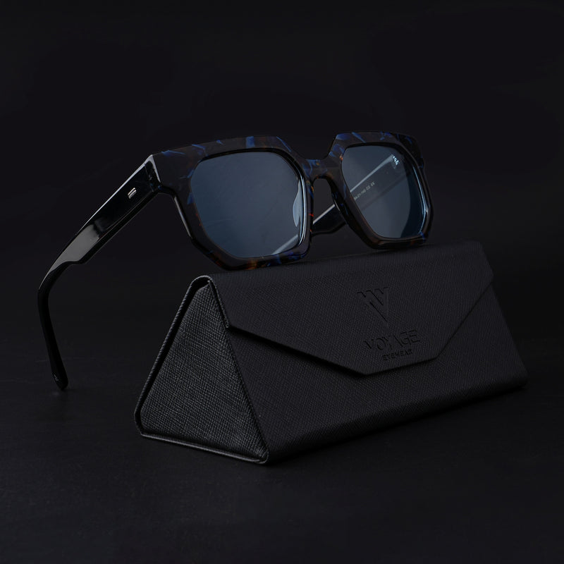 Voyage Select Wayfarer Sunglasses (Grey Lens | Brown & Blue Frame - SLPMG5870)