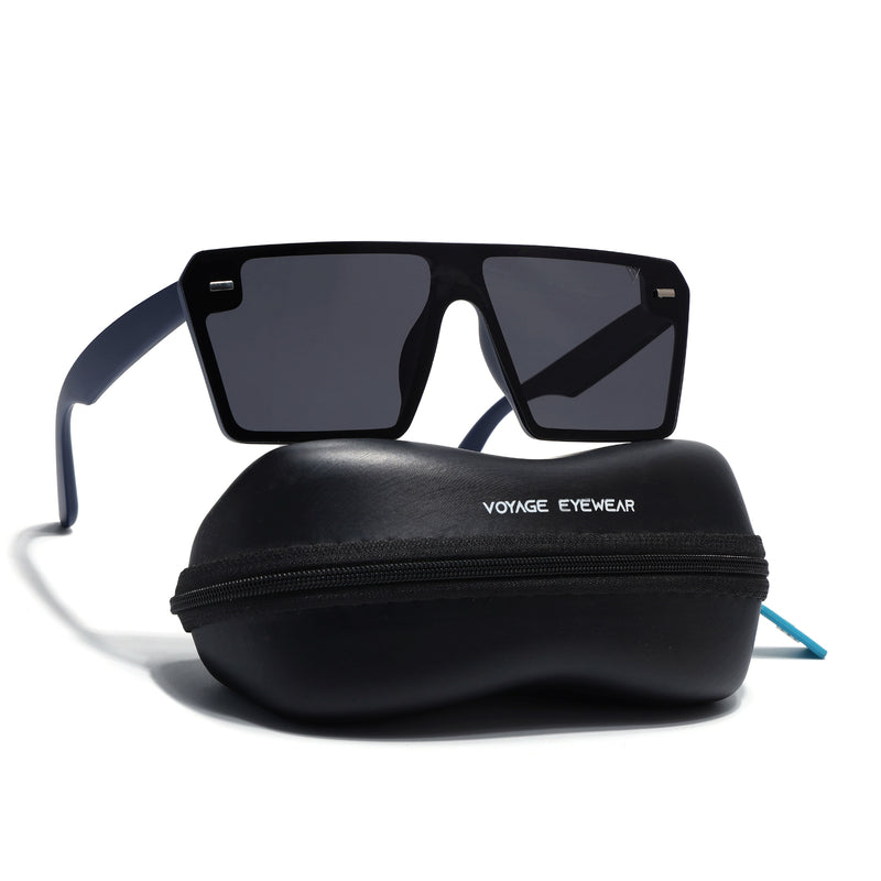 illume | Blue And Black Polarized Wayfarer Sunglasses - PMG3971