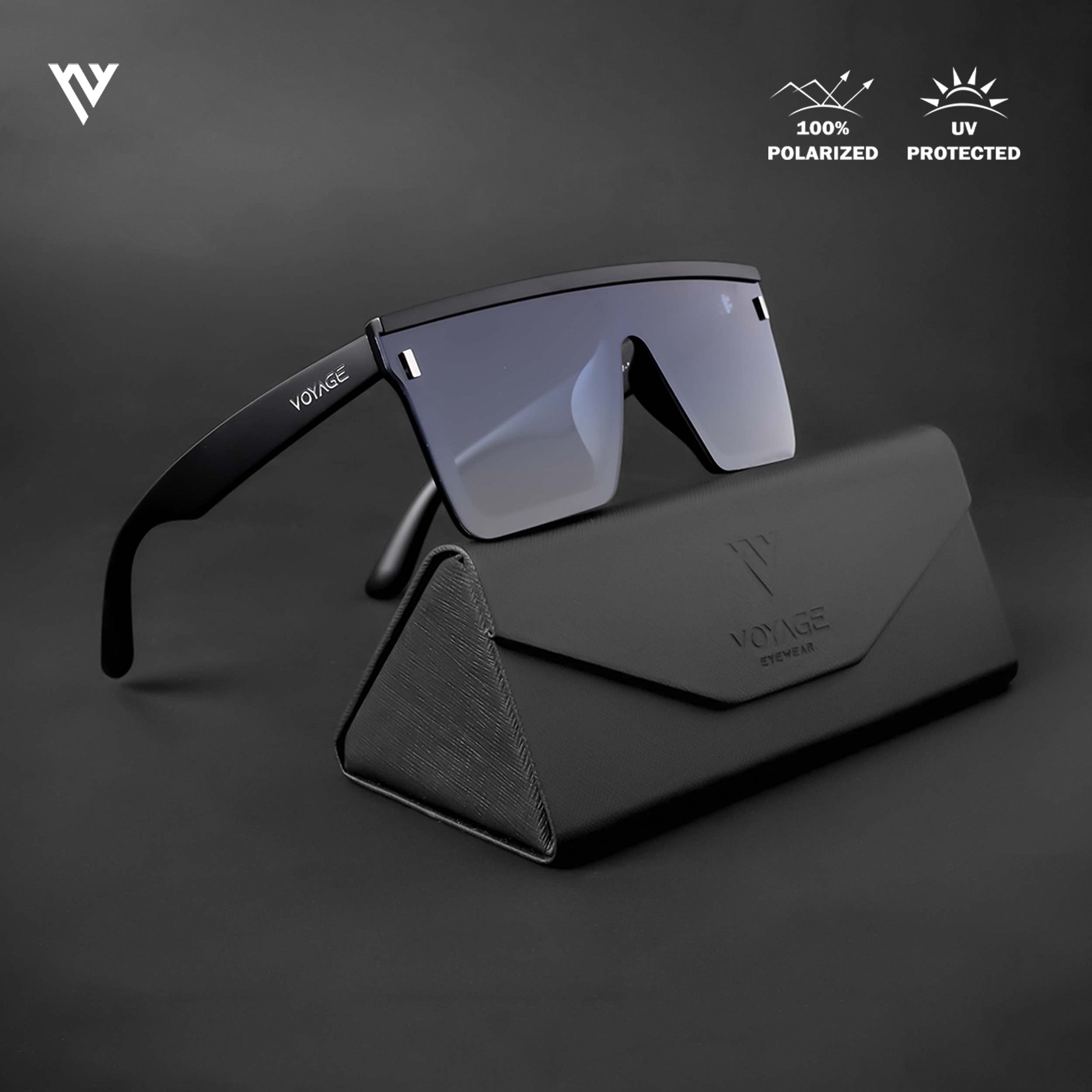 Voyage Exclusive Blue & Clear Polarized Wayfarer Sunglasses for Men & Women - PMG4572