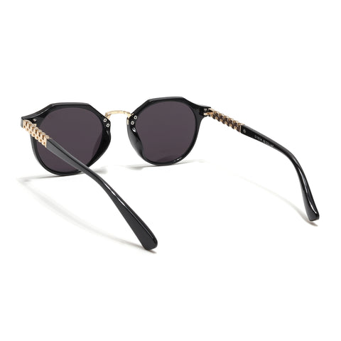 Round Sunglasses (Black Lens | Black Frame - MG6426)